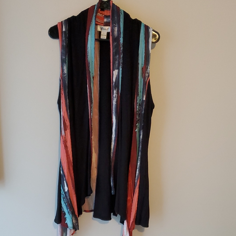 Vibrant Sleeveless Vest with Artistic Stripes